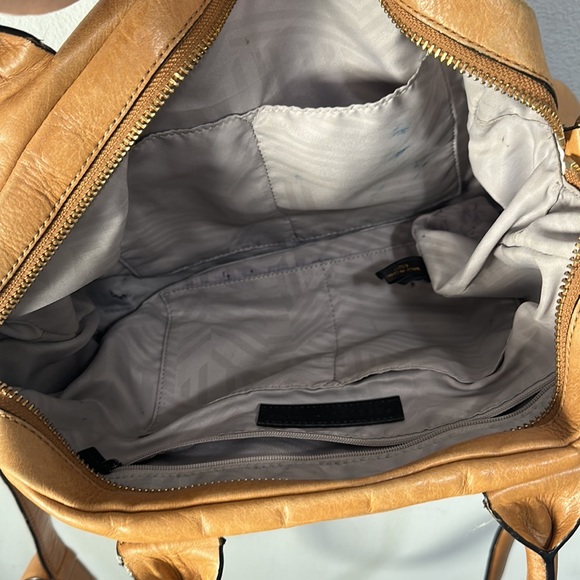 REBECCA MINKOFF Camel Vanity Zip Satchel Detachable Strap Purse Bag - Picture 4 of 8